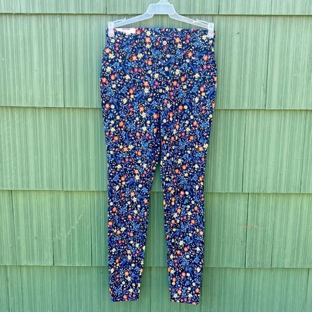 Women’s High Rise Floral Print Soft Stretch Fitted Jeggings Pants Size S